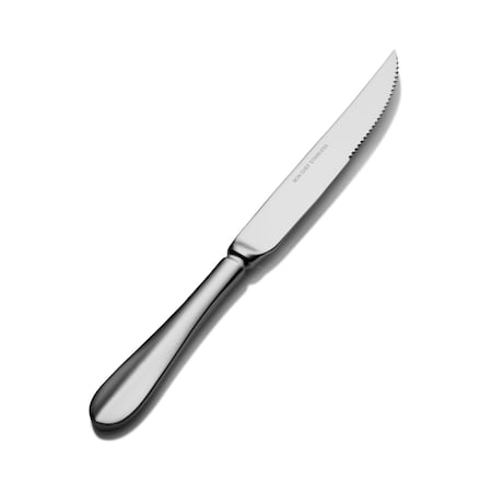 Bon Chef Chambers, Steak Knife, Euro, Solid Handle, Mirror Finish, 13/0, 9.42" , set of 12 S1115